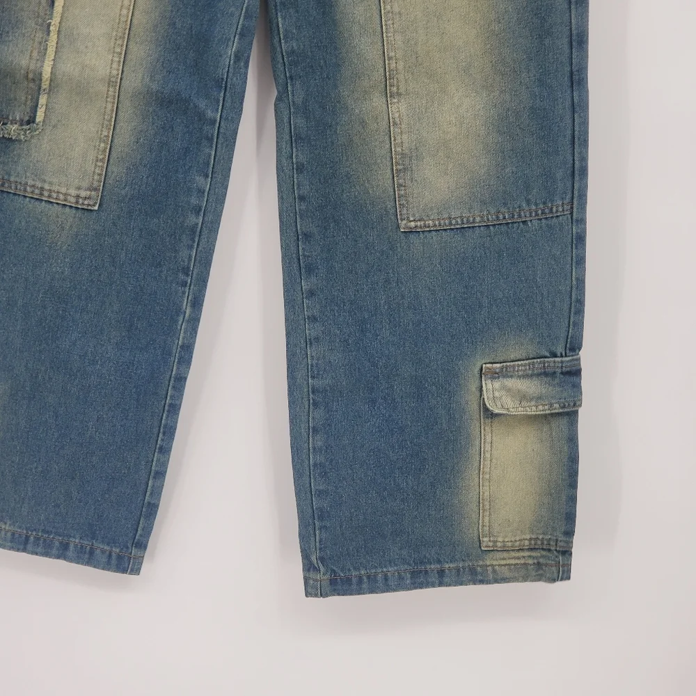 ☆☆  Fashion Nova Wide Leg Cargo Jeans Size 11 NWT